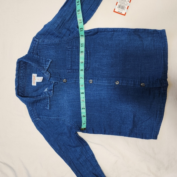OshKosh B'Gosh Kids' Plaid and Denim Shirt Set of 2 (4T), 100% Cotton. - Picture 9 of 12